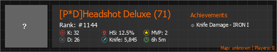 [P*D]Headshot Deluxe (71) Stats Banner