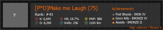 [P*D]Make me Laugh (75) Stats Banner