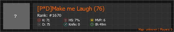 [P*D]Make me Laugh (76) Stats Banner