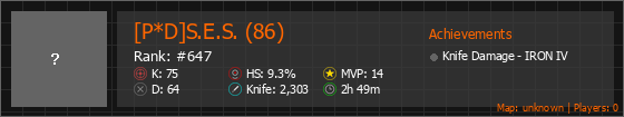 [P*D]S.E.S. (86) Stats Banner