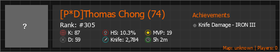 [P*D]Thomas Chong (74) Stats Banner