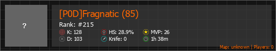 [P0D]Fragnatic (85) Stats Banner