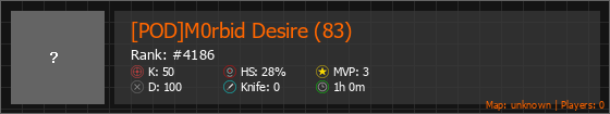 [POD]M0rbid Desire (83) Stats Banner